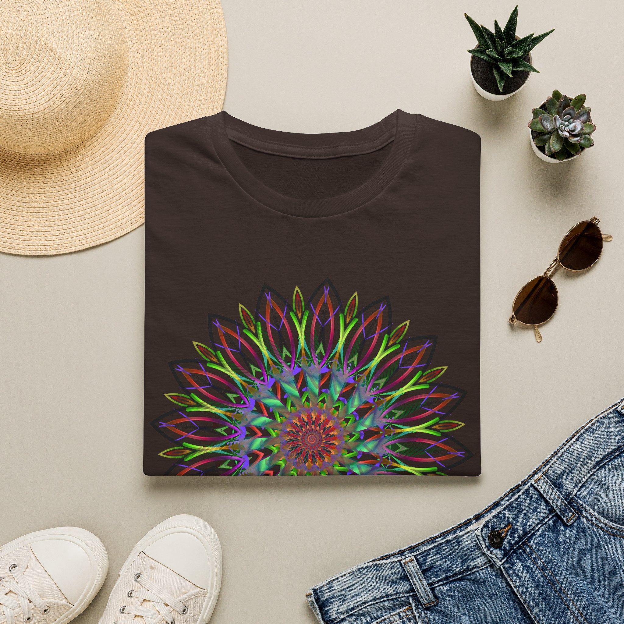 Floral Mandala Tee — Colorful Boho Sunflower Graphic T-Shirt