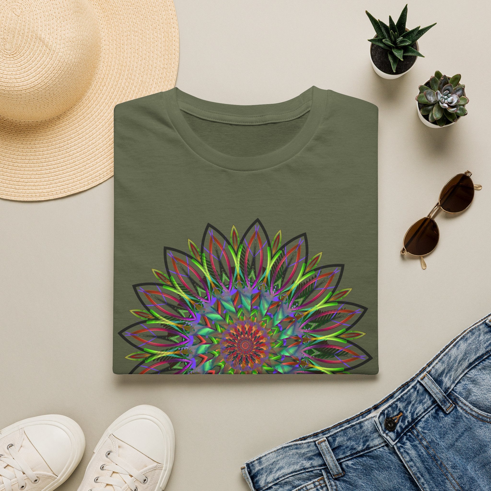 Floral Mandala Tee — Colorful Boho Sunflower Graphic T-Shirt