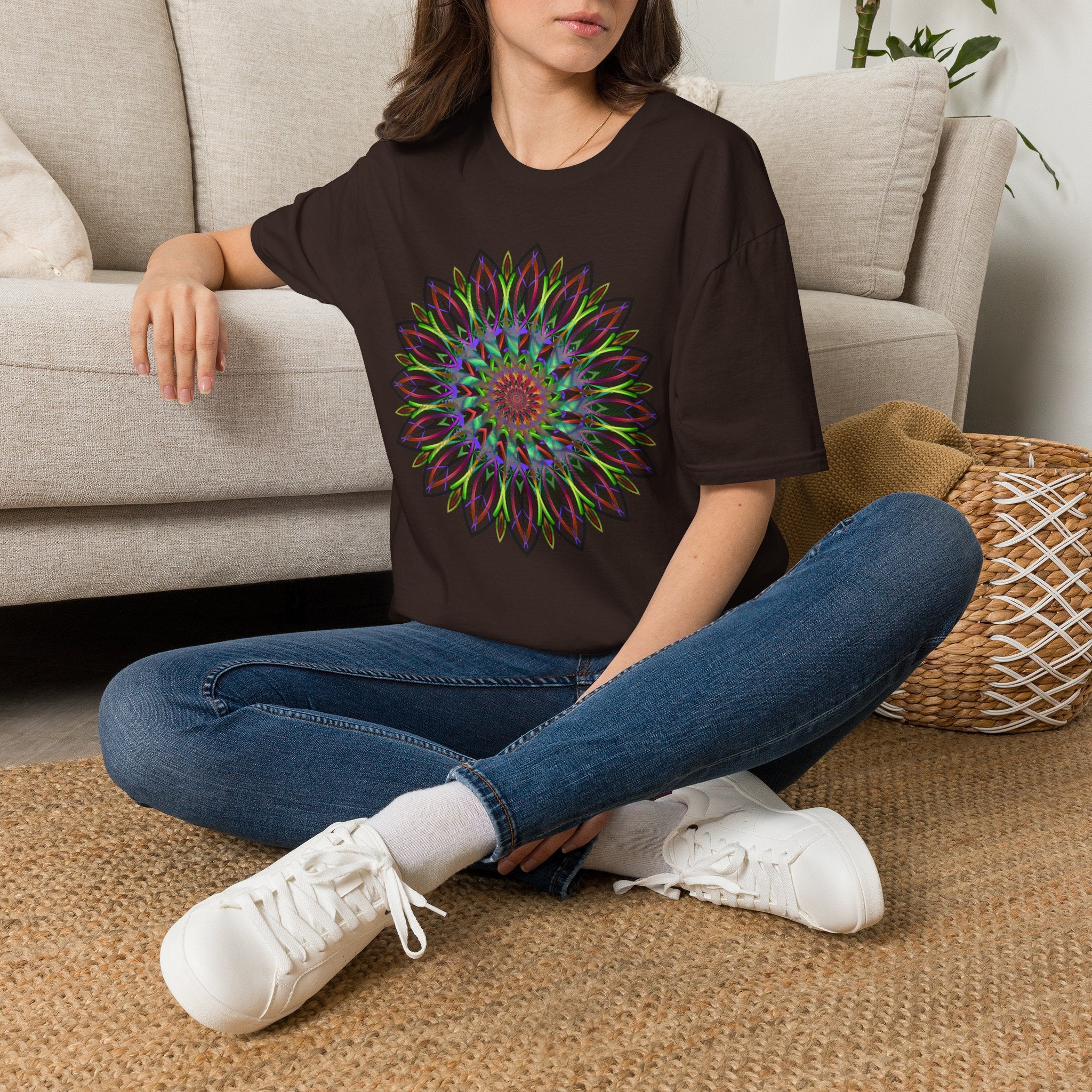 Floral Mandala Tee — Colorful Boho Sunflower Graphic T-Shirt