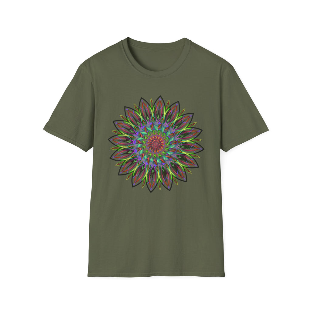 Floral Mandala Tee — Colorful Boho Sunflower Graphic T-Shirt