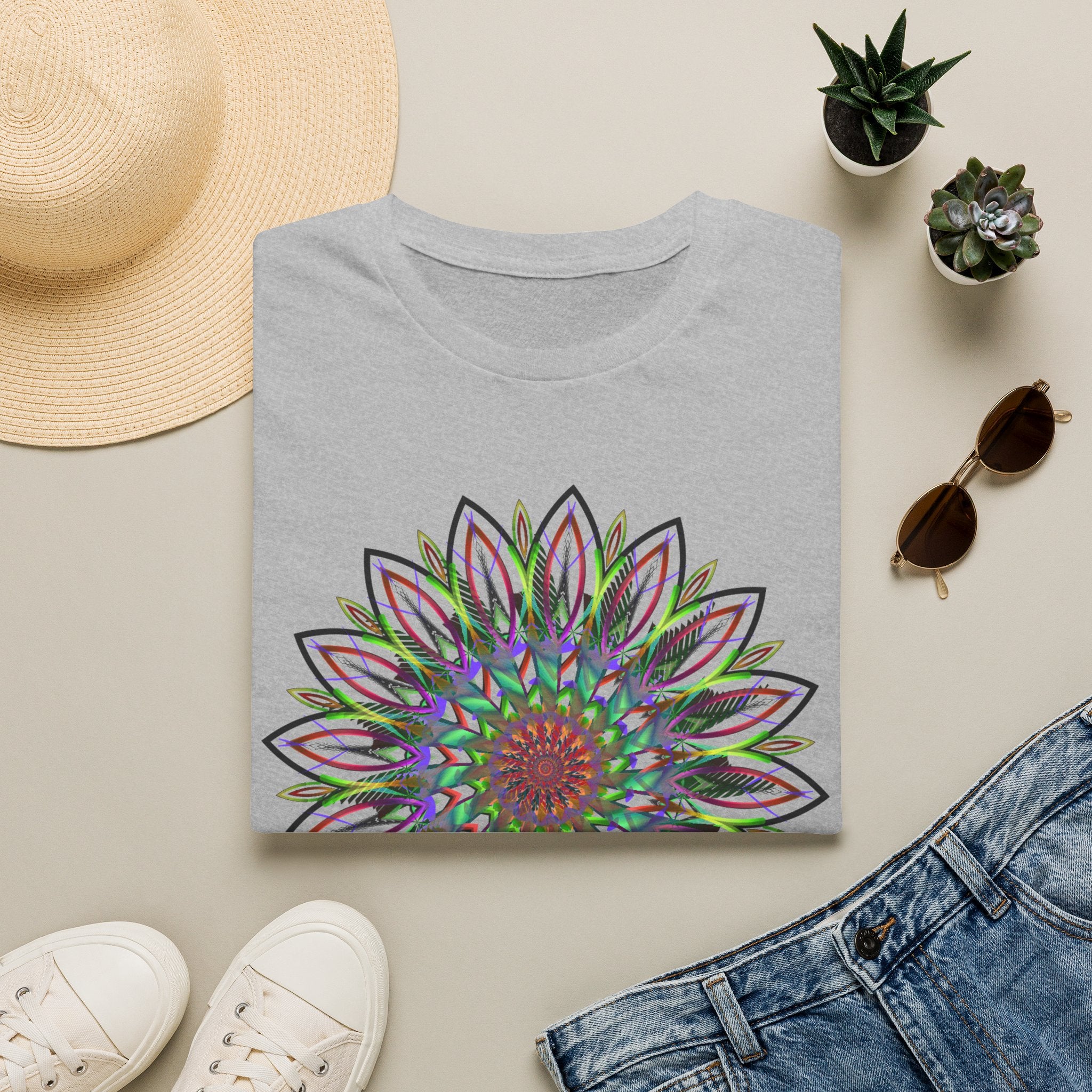 Floral Mandala Tee — Colorful Boho Sunflower Graphic T-Shirt