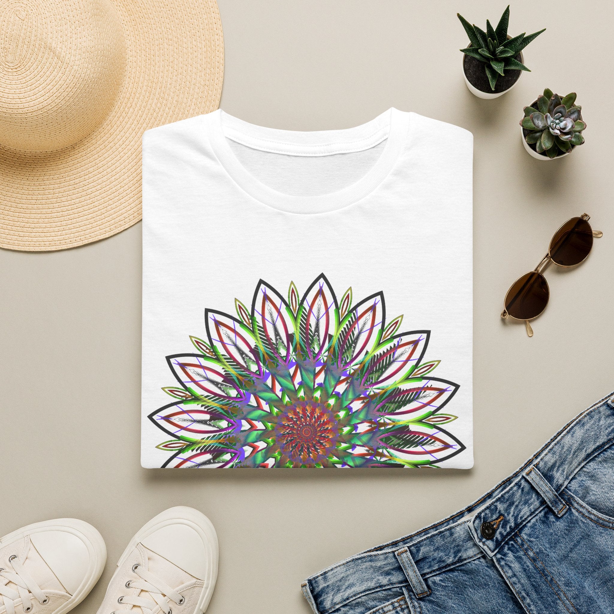 Floral Mandala Tee — Colorful Boho Sunflower Graphic T-Shirt
