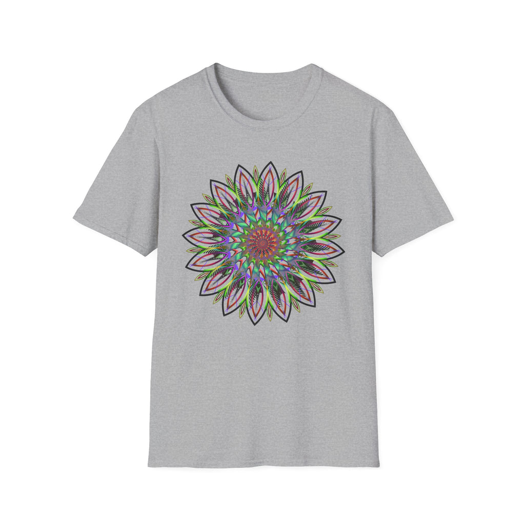 Floral Mandala Tee — Colorful Boho Sunflower Graphic T-Shirt