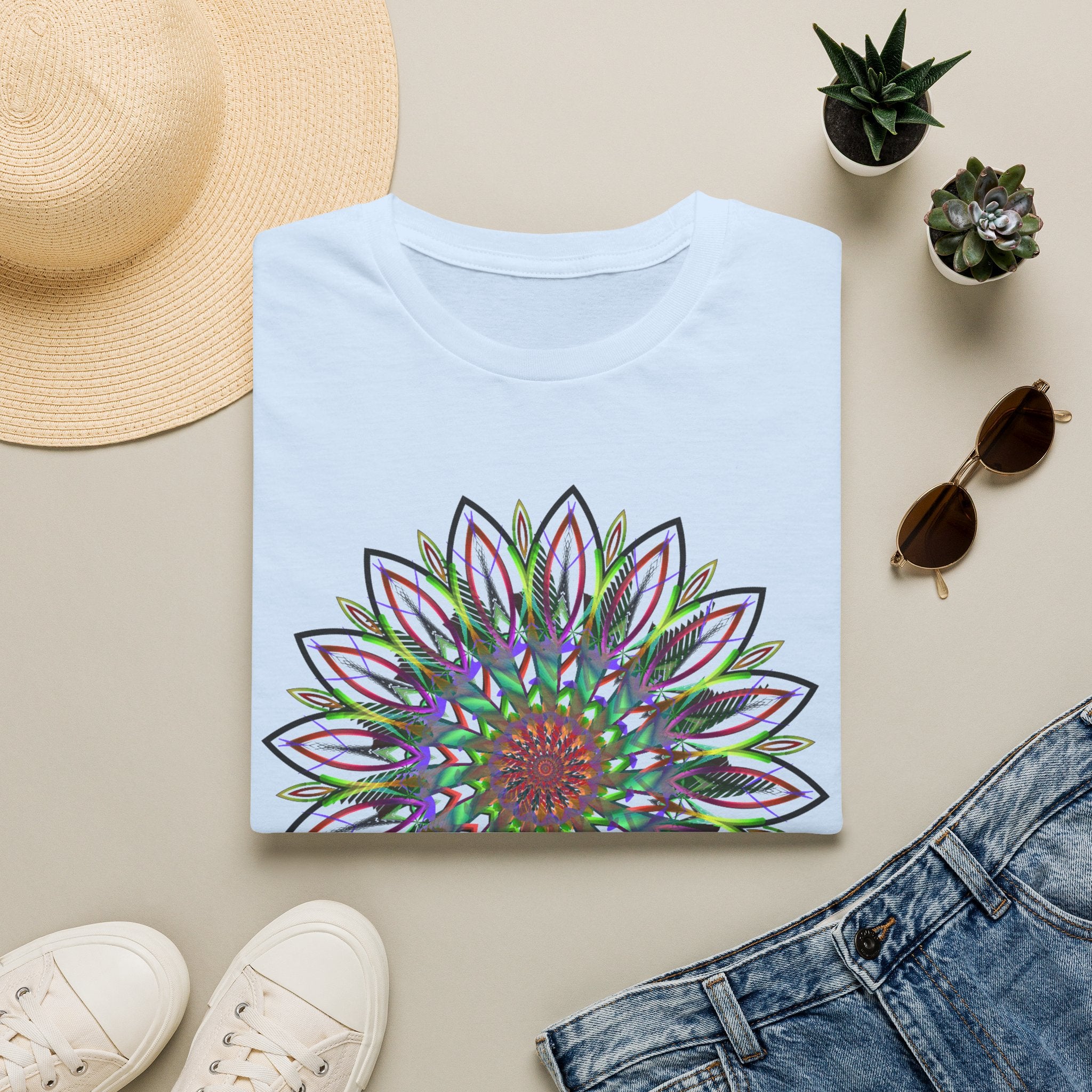 Floral Mandala Tee — Colorful Boho Sunflower Graphic T-Shirt