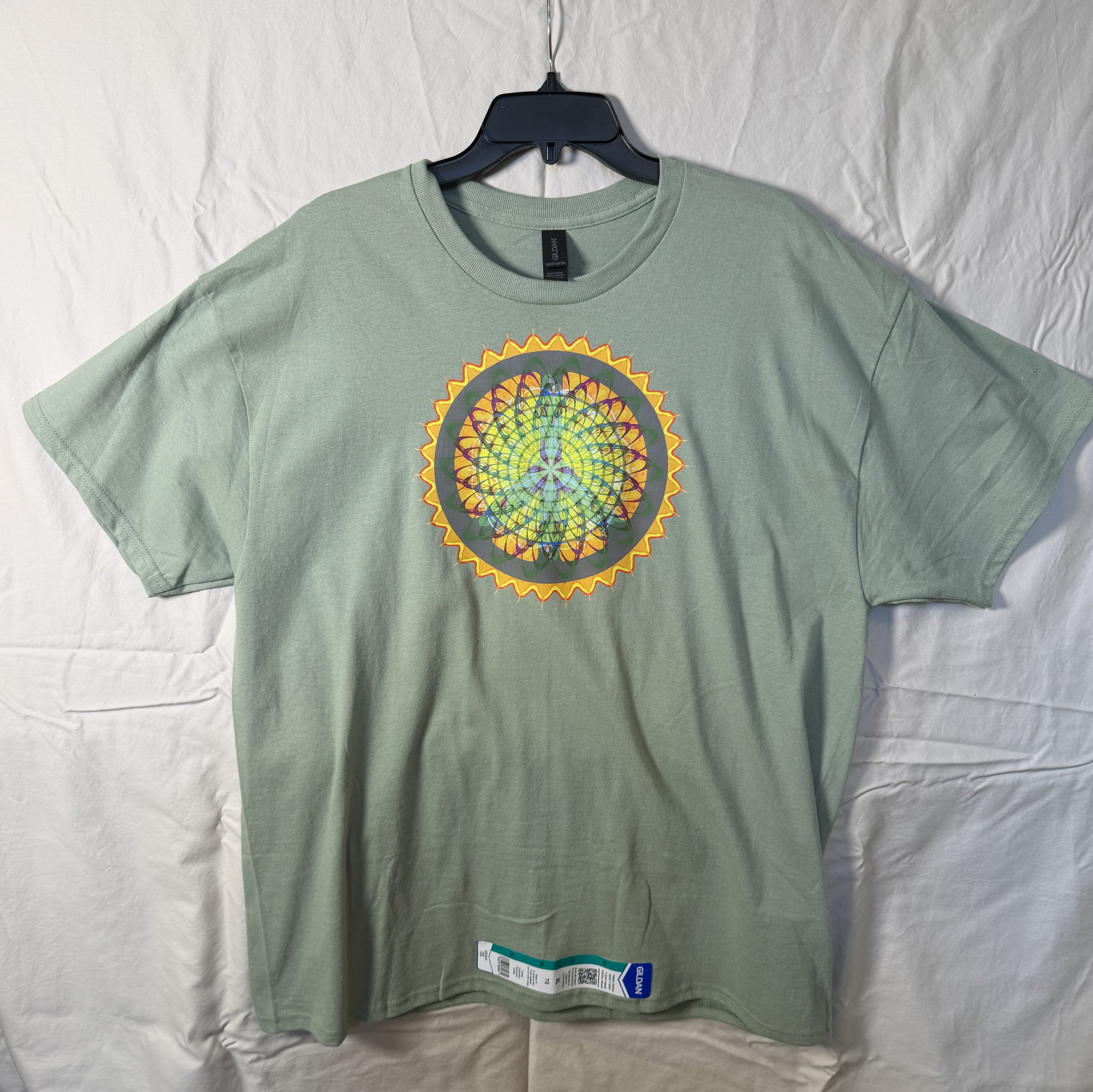 Sunflower Mandala Peace Tee – bentSignal Sacred Geometry Graphic Shirt