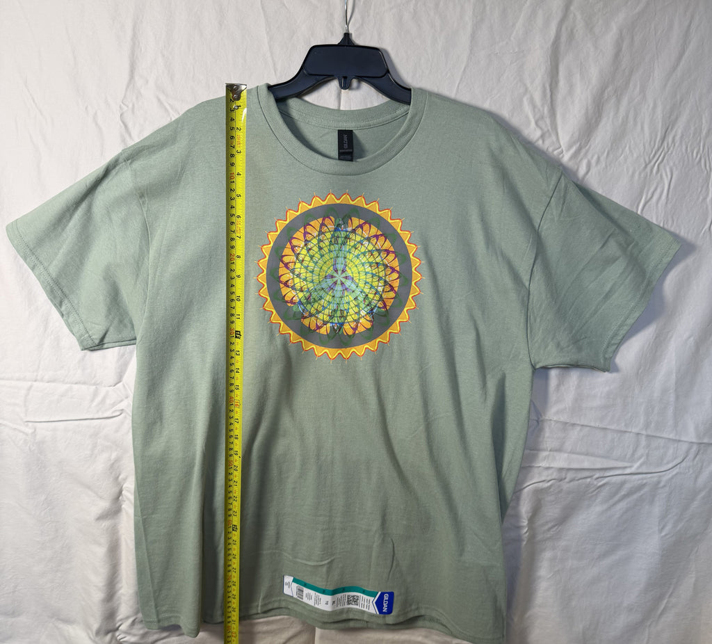 Sunflower Mandala Peace Tee – bentSignal Sacred Geometry Graphic Shirt