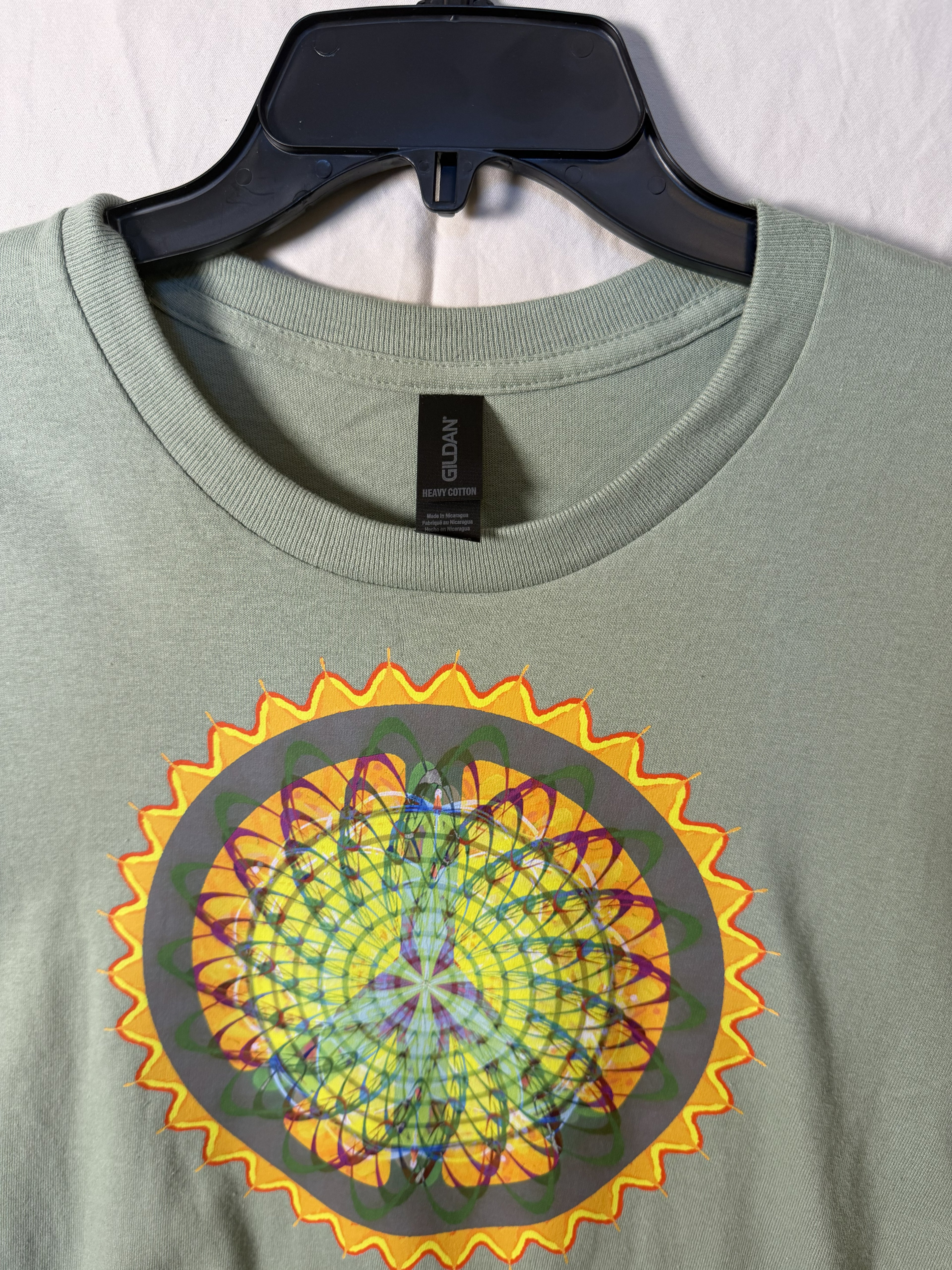 Sunflower Mandala Peace Tee – bentSignal Sacred Geometry Graphic Shirt