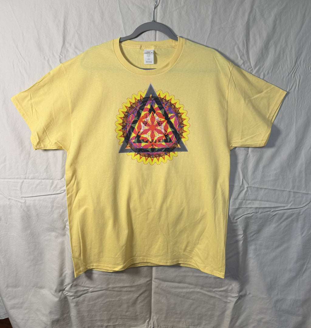 Sunburst Triangle Mandala Tee – bentSignal Sacred Geometry Graphic Shirt