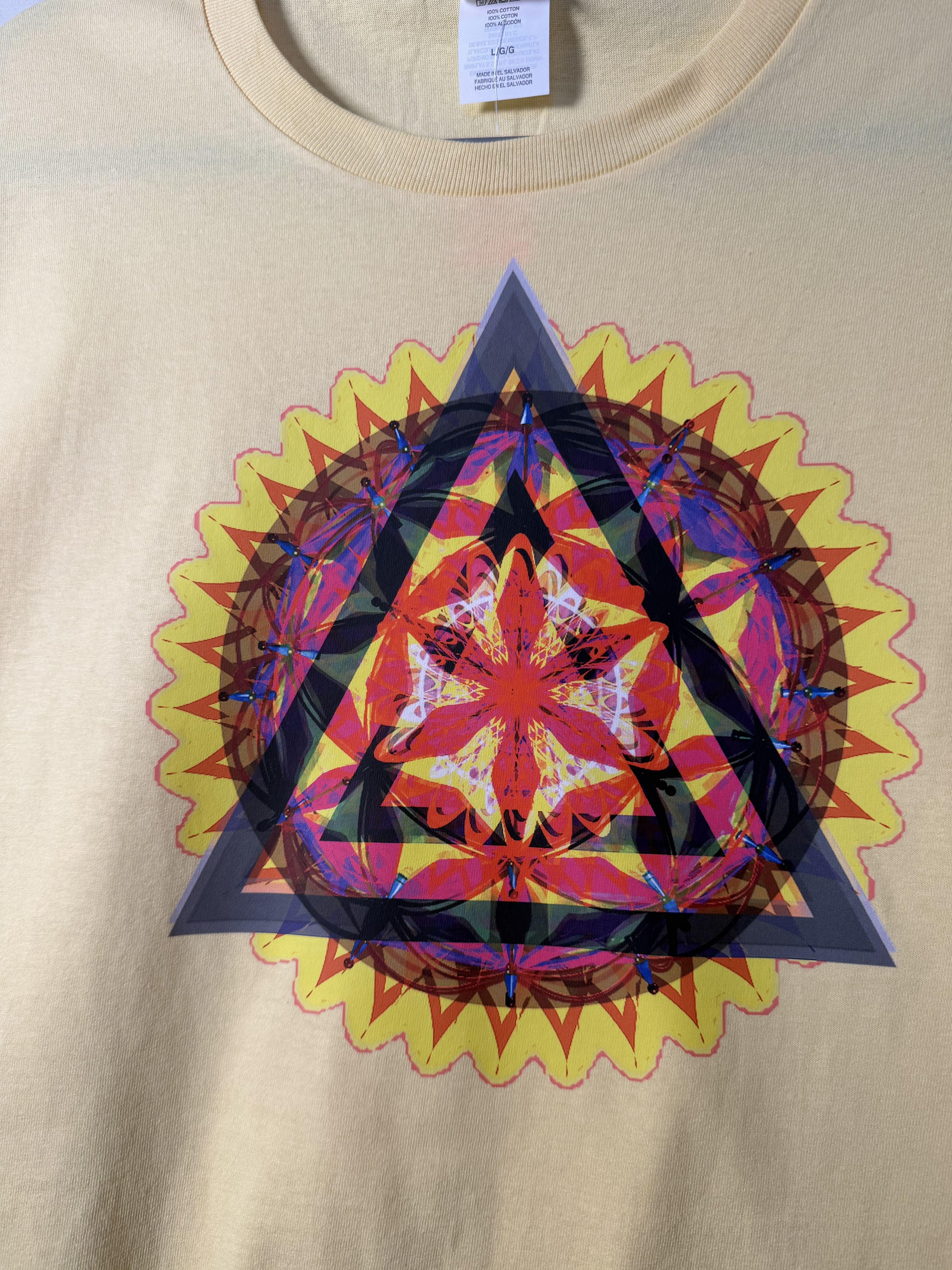 Sunburst Triangle Mandala Tee – bentSignal Sacred Geometry Graphic Shirt