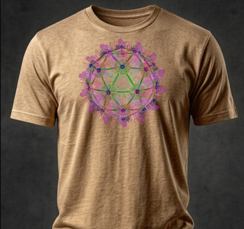 Icosahedron Bloom Tee – bentSignal Sacred Geometry Graphic Shirt